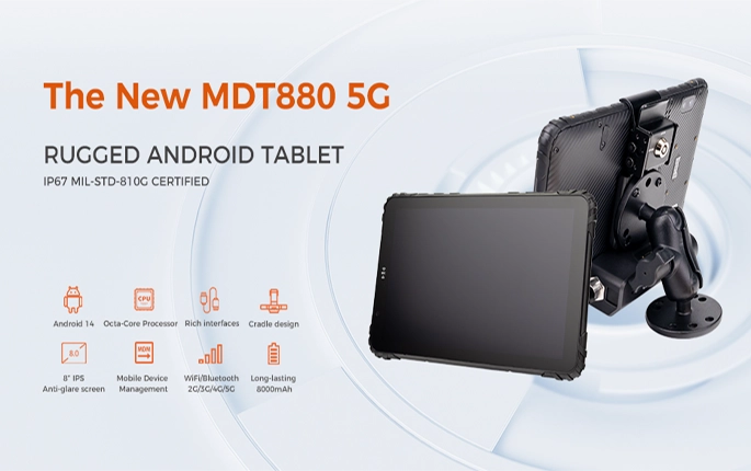 MDT880 5G: New 8-inch Rugged Android Tablet for Industrial Applications
