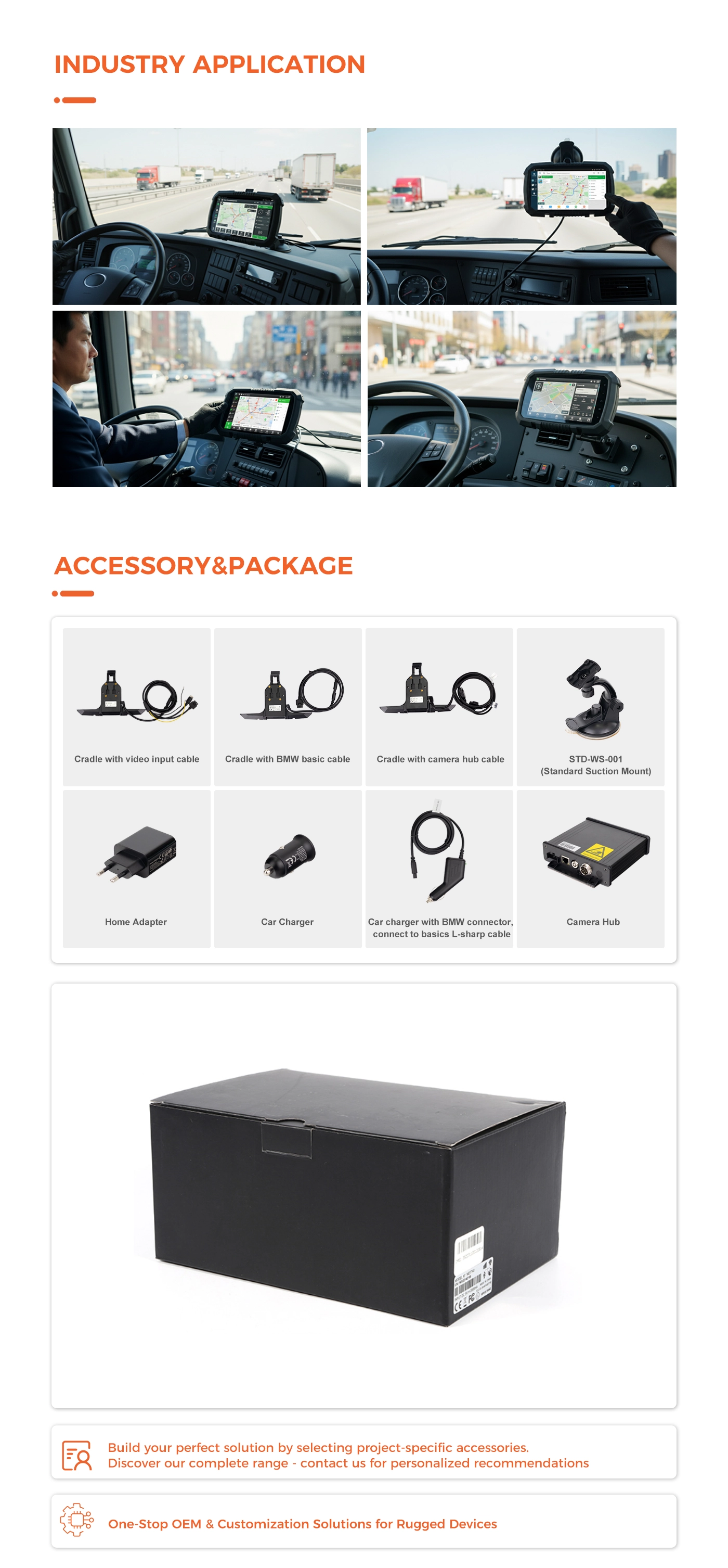 MDT765 accessories including cradles mounts and vehicle harnesses