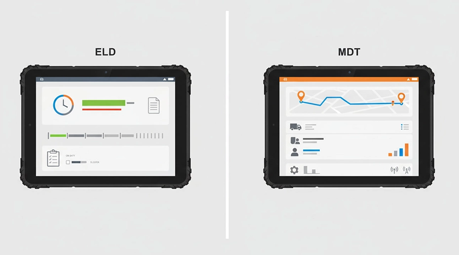 Comparison between ELD tablet and MDT tablet for fleet operations