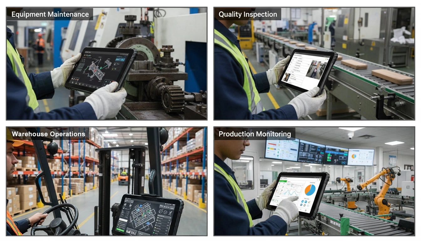 Manufacturing use cases of rugged tablets on the factory floor
