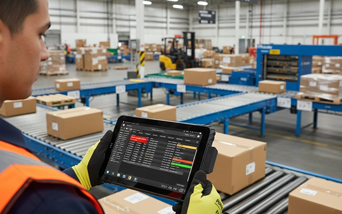 RFID tablet used for warehouse inventory and asset tracking