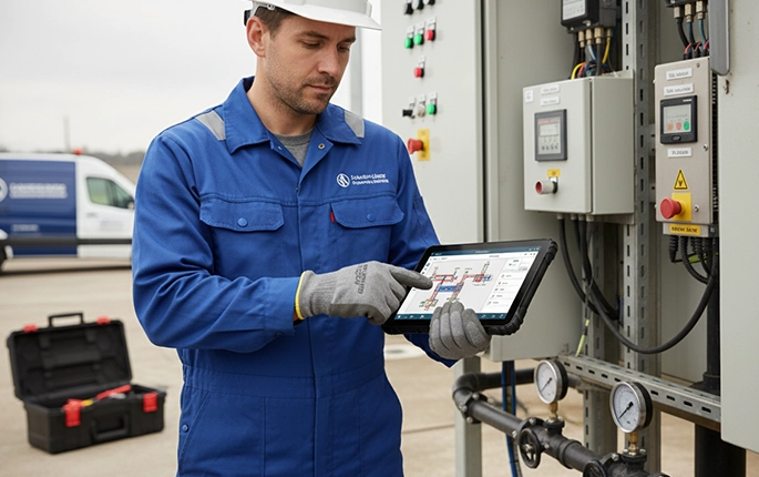 telecom technician performing network installation and maintenance