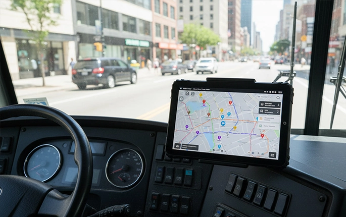 vehicle mount rugged tablet for fleet management system