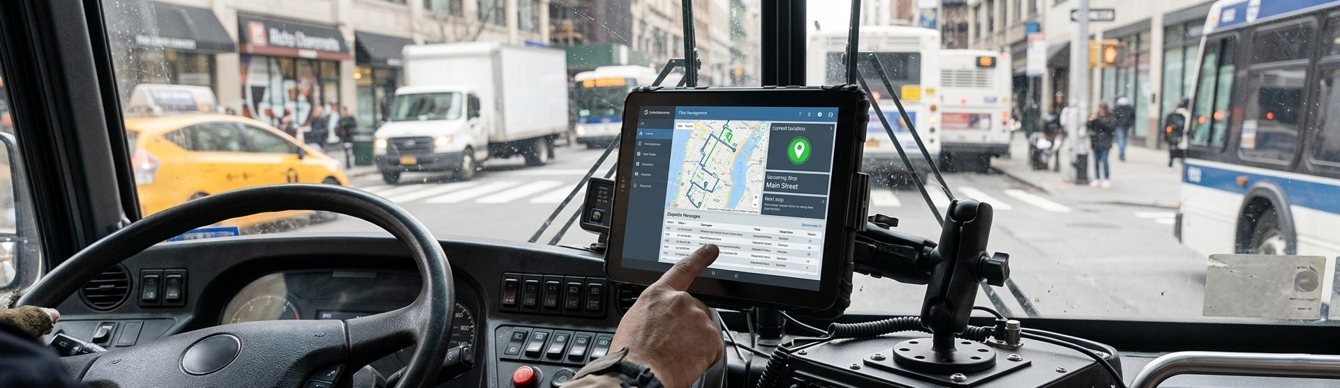 mobile data terminal installed in a public transport bus mobile data terminal installed in a public transport bus