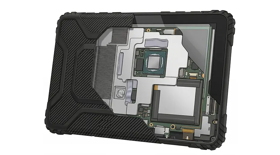 rugged tablet internal heat dissipation structure diagram