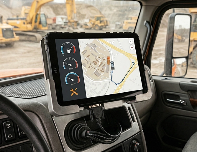 Telematics tablet device in vehicle