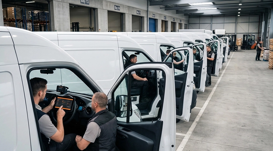 delivery fleet deployment with standardized tablets in vehicles