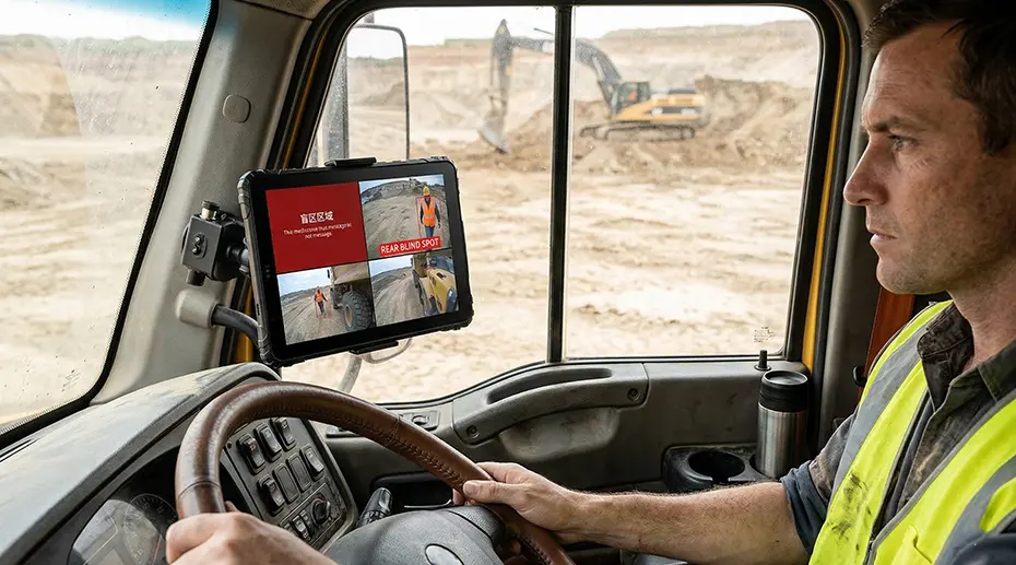 Driver authentication and access control NFC tablet for fleet yards
