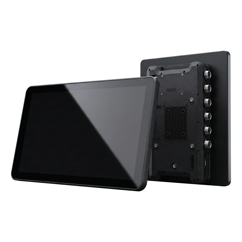 PC1090 10-inch Android Panel PC with M9 aviation connectors for vehicle dashboard and industrial control cabinet