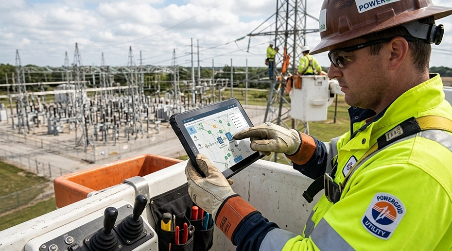 Rugged tablet for utility field service and power grid inspection