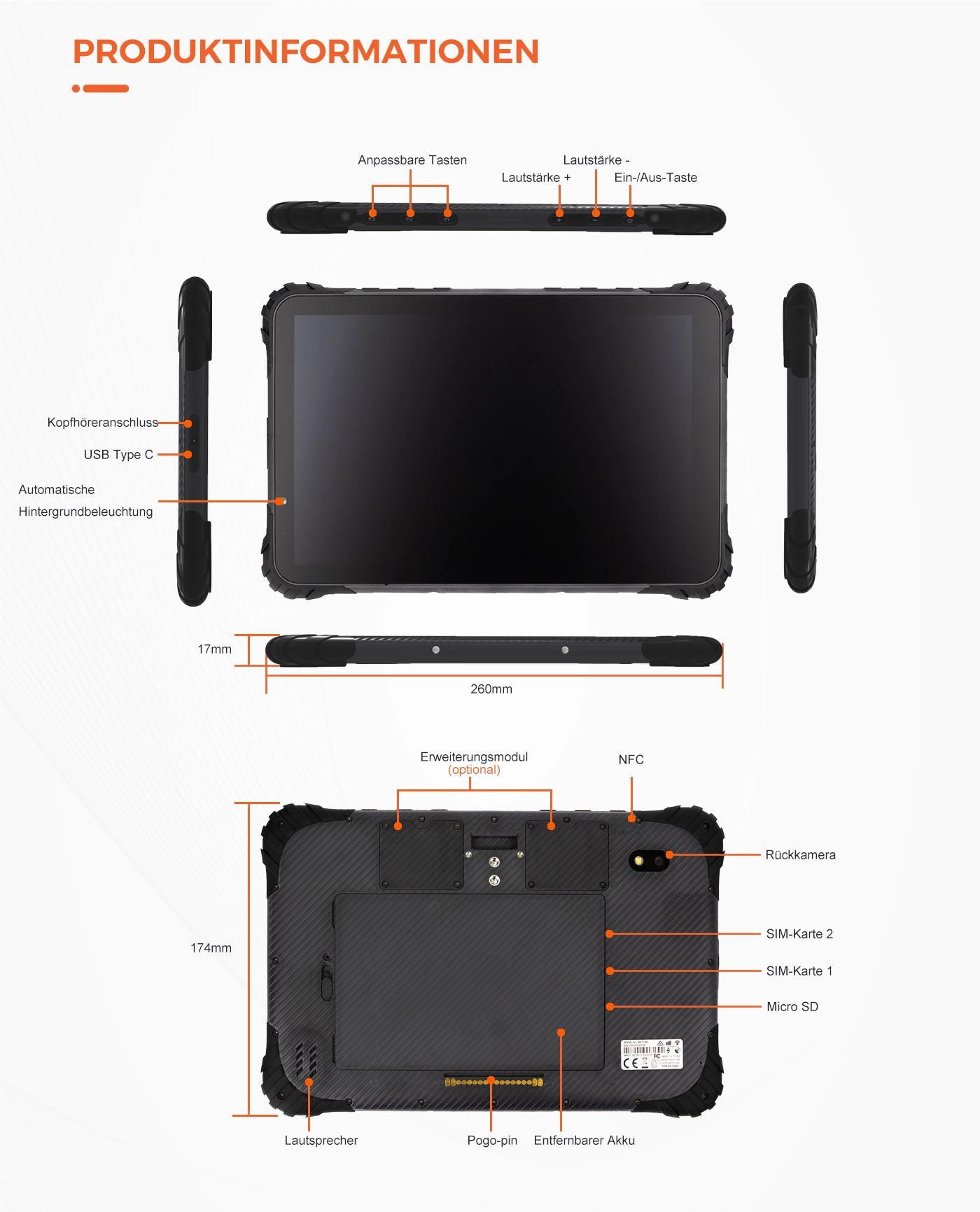 MDT1080 10-Zoll Android-Fahrzeugterminal mit dualem CAN-Bus